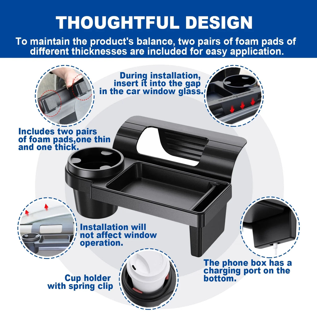 Car Door Cup Holder Window