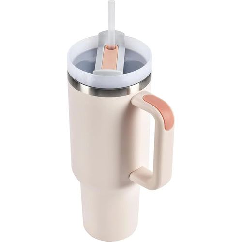 40oz Insulated Tumbler with Handle & Straw - Water Bottle