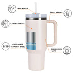 40oz Insulated Tumbler with Handle & Straw - Water Bottle