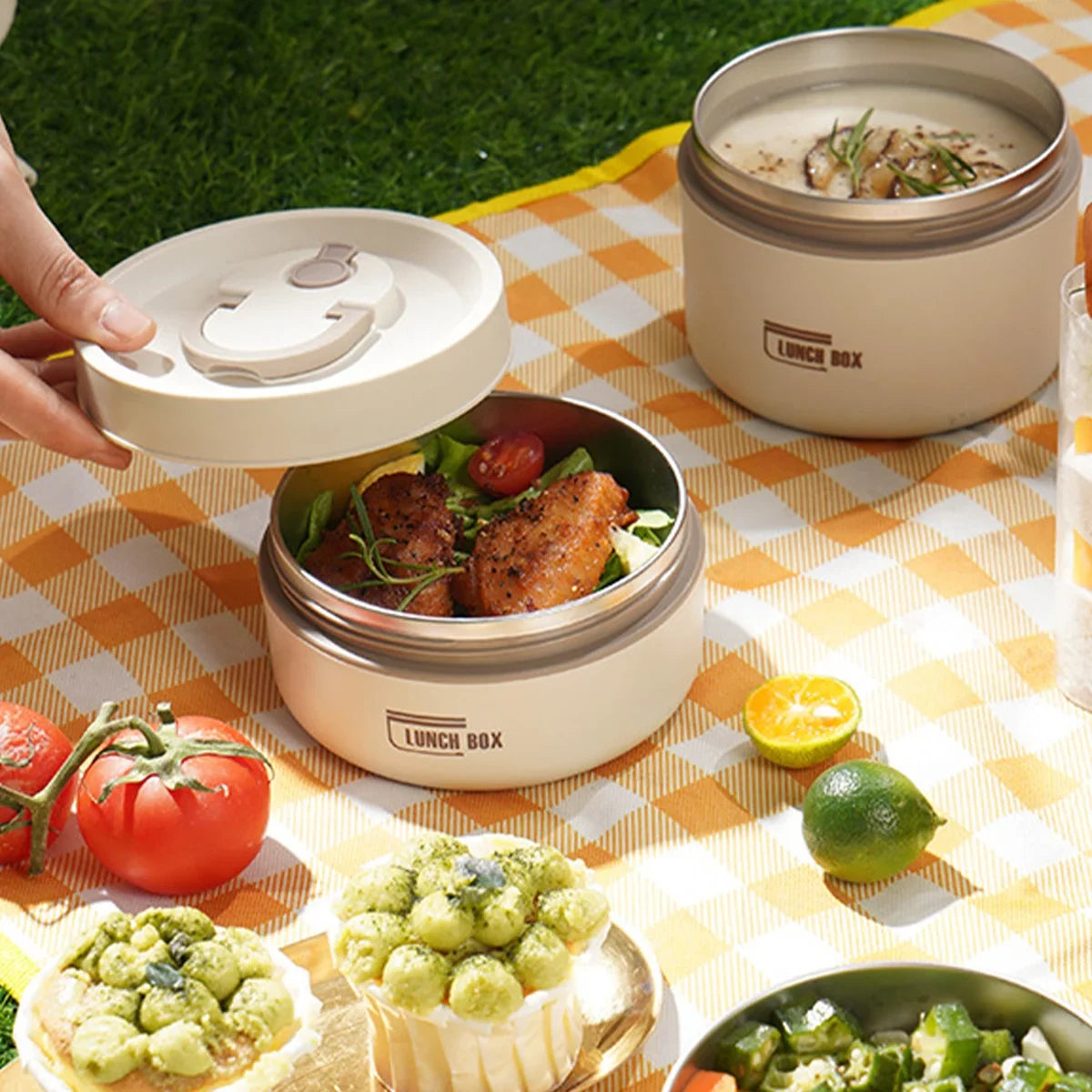 Portable Insulated Lunch bag with 4 Containers