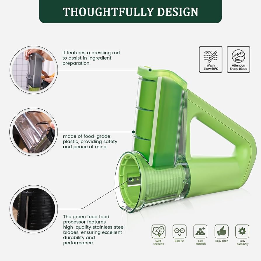 Time-Saving ELECTRIC Vegetable Chopper with Sharp Stainless Steel Blades