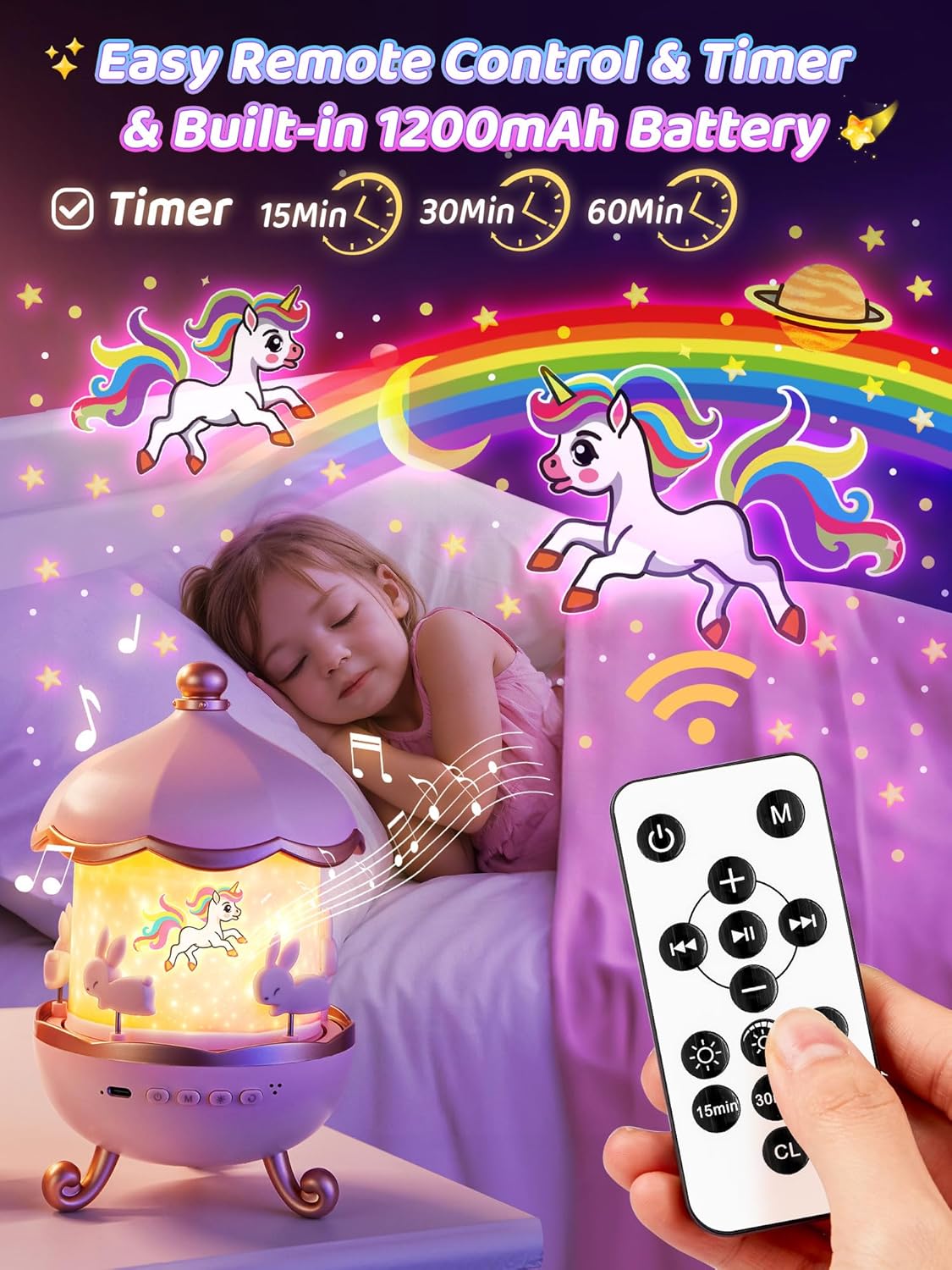 Carousel Night Light for Kids