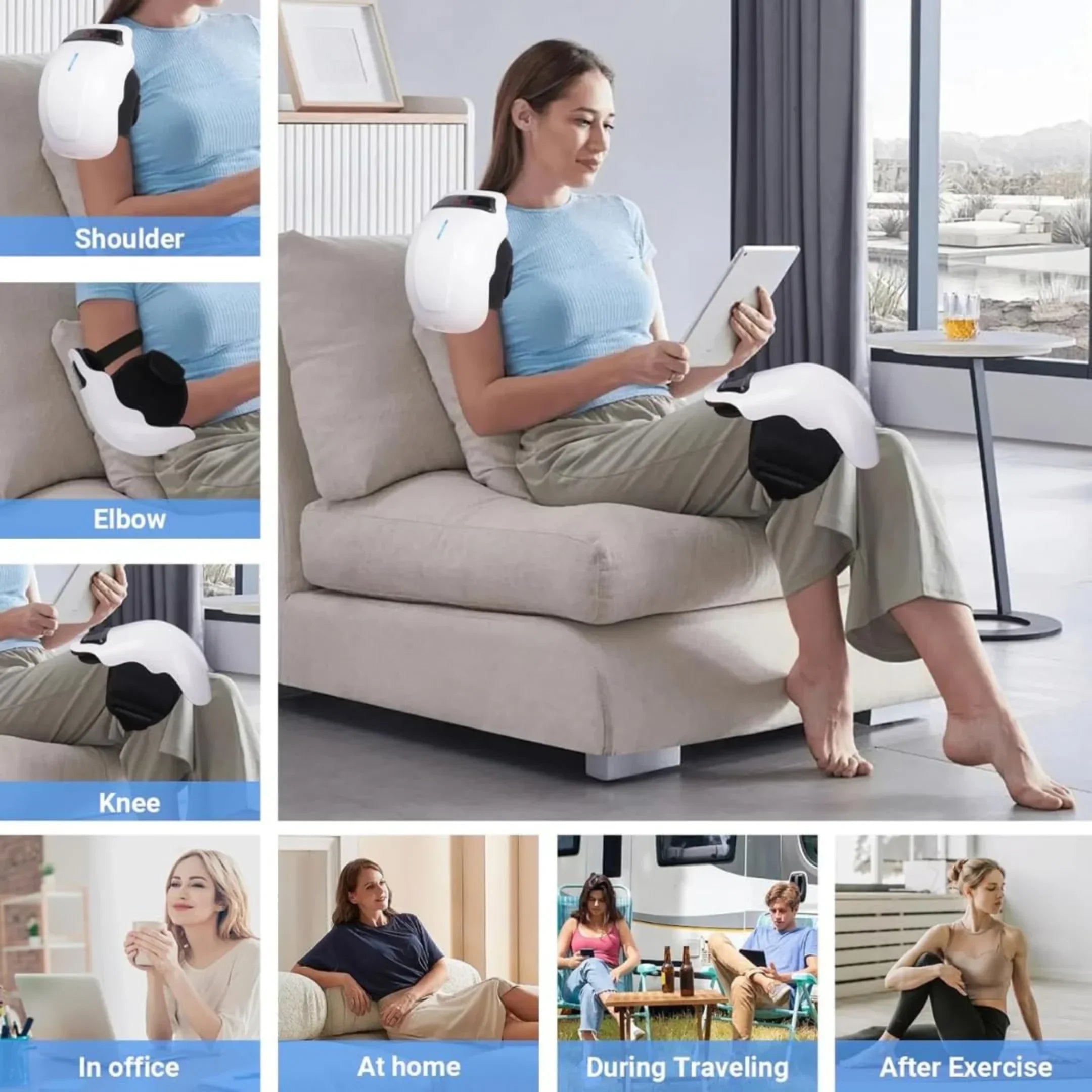 Cordless Knee Massager with Heat Therapy & Red Light