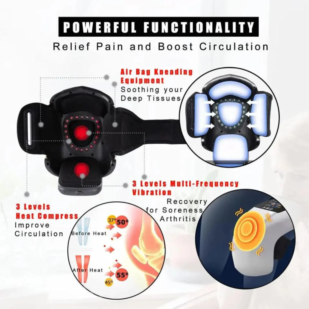 Cordless Knee Massager with Heat Therapy & Red Light