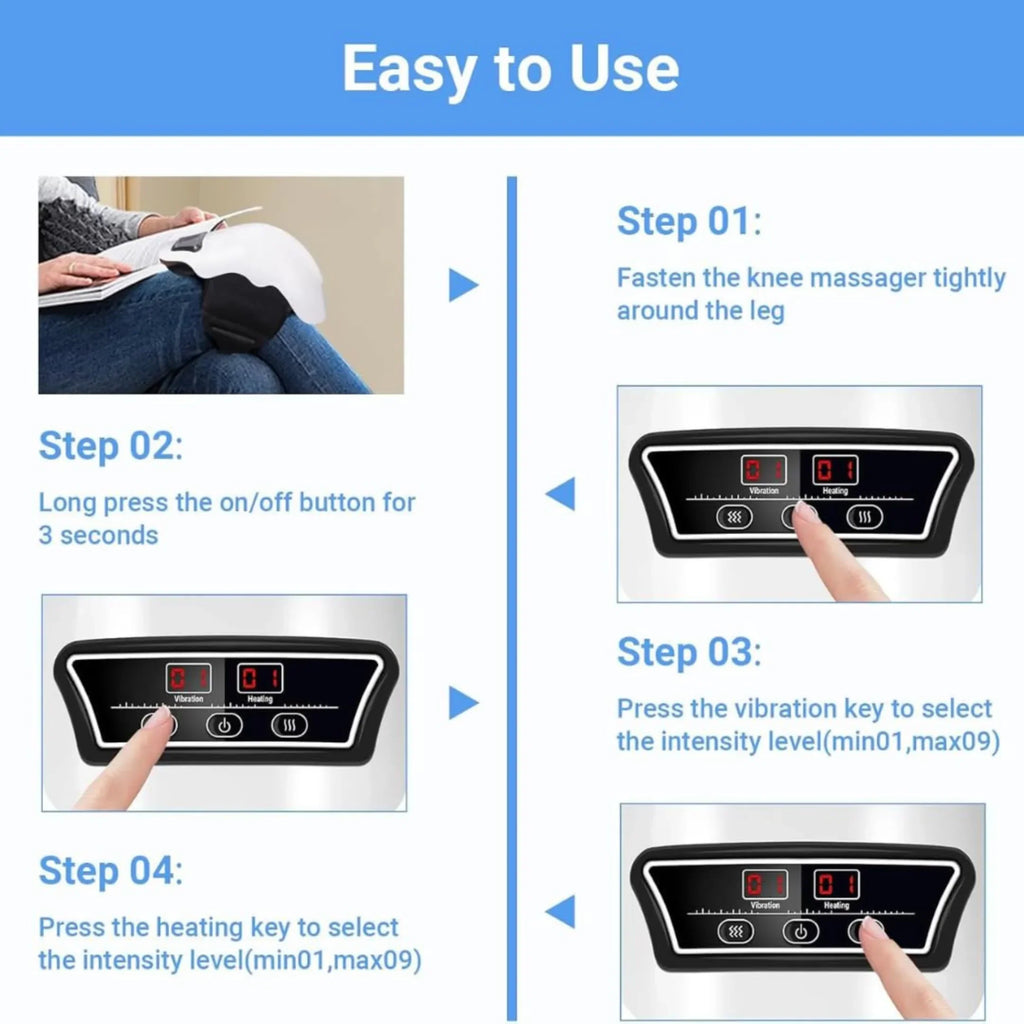 Cordless Knee Massager with Heat Therapy & Red Light