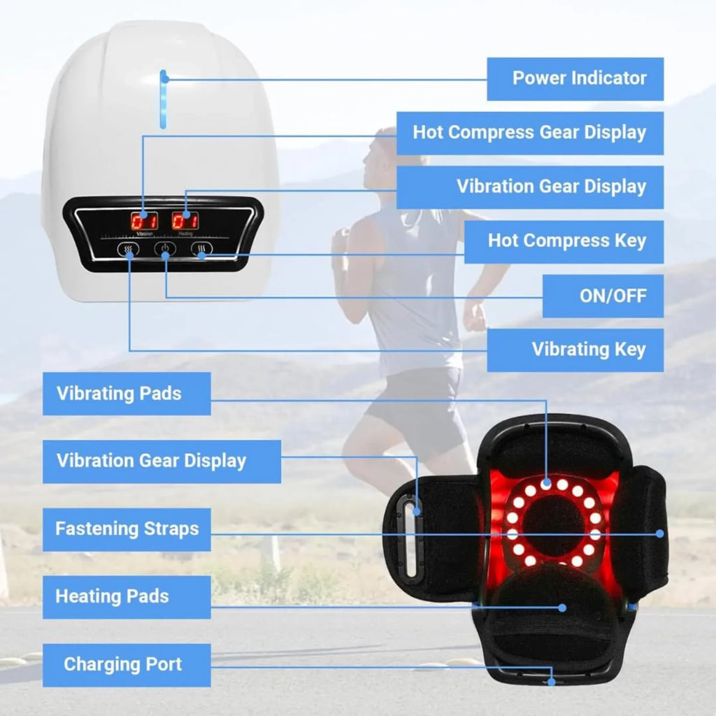 Cordless Knee Massager with Heat Therapy & Red Light
