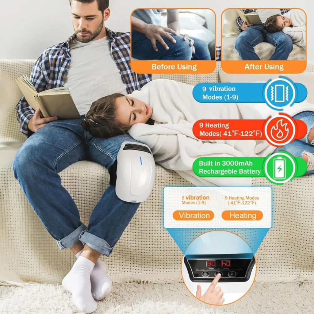 Cordless Knee Massager with Heat Therapy & Red Light