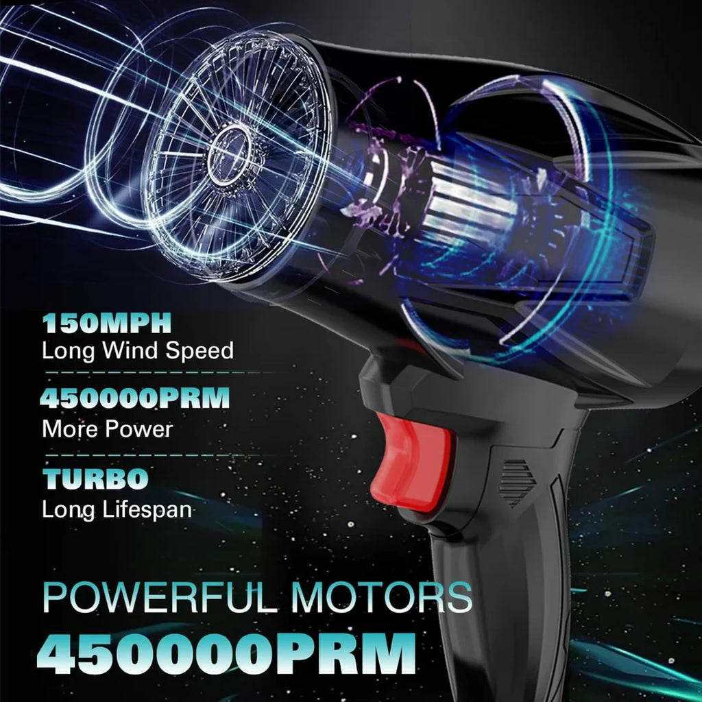 High-Performance Cordless Jet Fan Air Blower with 450,000 RPM Motor and Dual Battery Kit