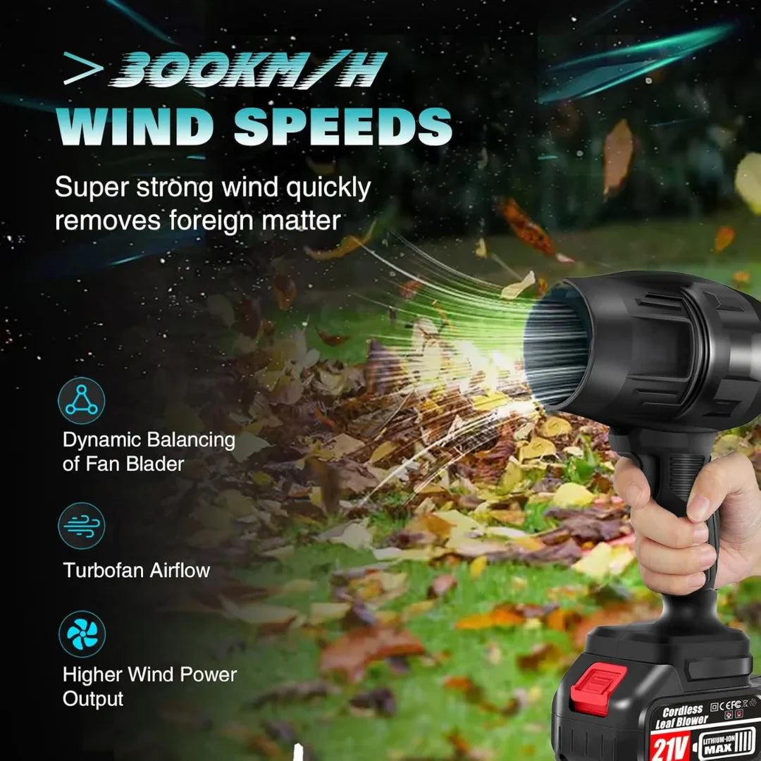 High-Performance Cordless Jet Fan Air Blower with 450,000 RPM Motor and Dual Battery Kit